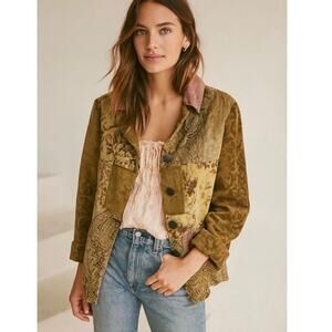 Vintage Dot & Vera Patchwork Tapestry Work Coat Made in USA Artsy Large